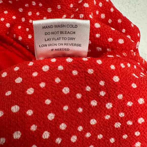 Charlotte Russe Women Y2K Baby Doll Top Size L Red Polka Dot Floral Cropped - Picture 5 of 8